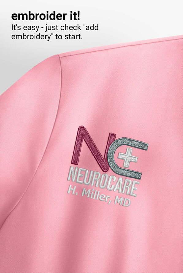 Easy STRETCH Kylie Woman's 5 Pocket V-Neck With Criss-Cross Detail Scrub Top - Cashmere Rose - 9