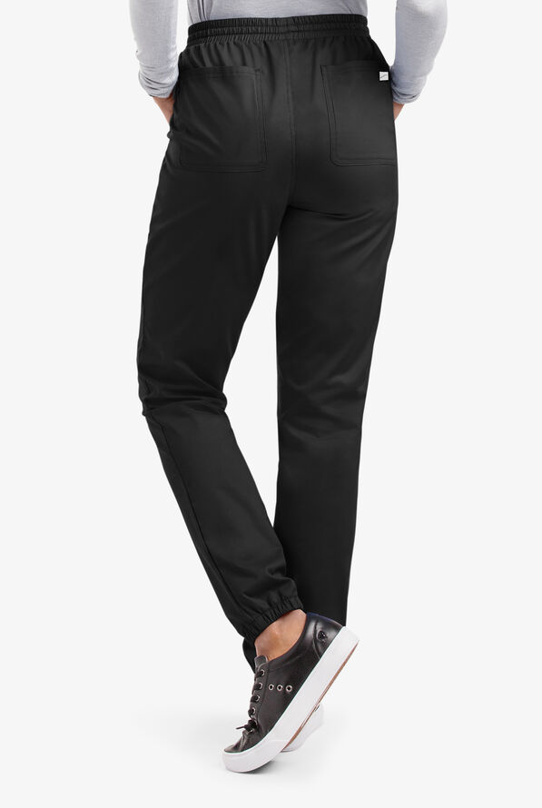 Pantal&oacute;n m&eacute;dico UA Butter-Soft STRETCH estilo jogger con 5 bolsillos para mujer - Black - 2
