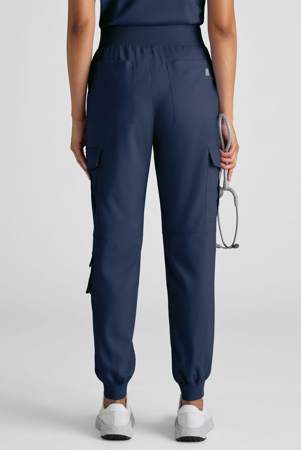 Butter-Soft STRETCH FLXTEK+ Women's 8-Pocket Cargo Jogger Scrub Pant - Navy - 7
