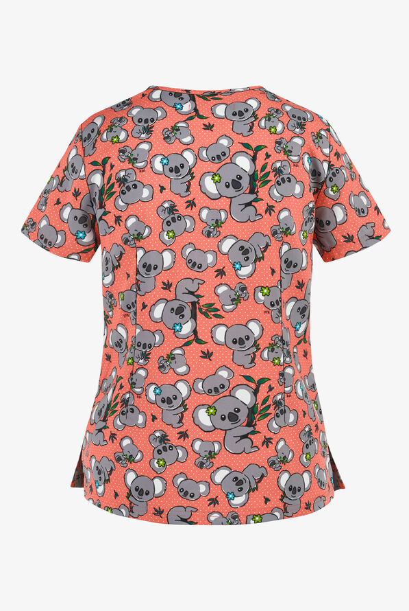 koi Basics Koala Express Leslie V-Neck Print Scrub Top - null - 2