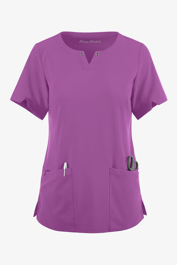 Easy STRETCH Women's Amber 4-Pocket Notch Neck Scrub Top