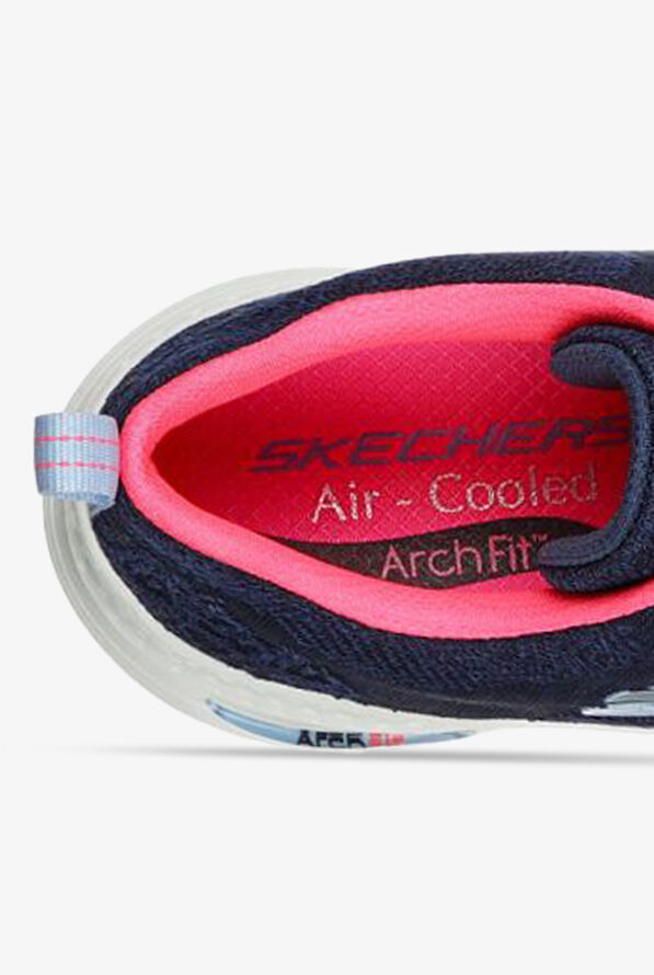 Skechers Sport Women's Arch Fit Comfy Wave Navy/Hot Pink Trim Athletic Lace Up Nursing Shoes - null - 6