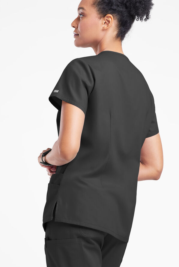 Blusa m&eacute;dica Butter-Soft Originals con cuello en V y 6 bolsillos para mujer - Black - 3