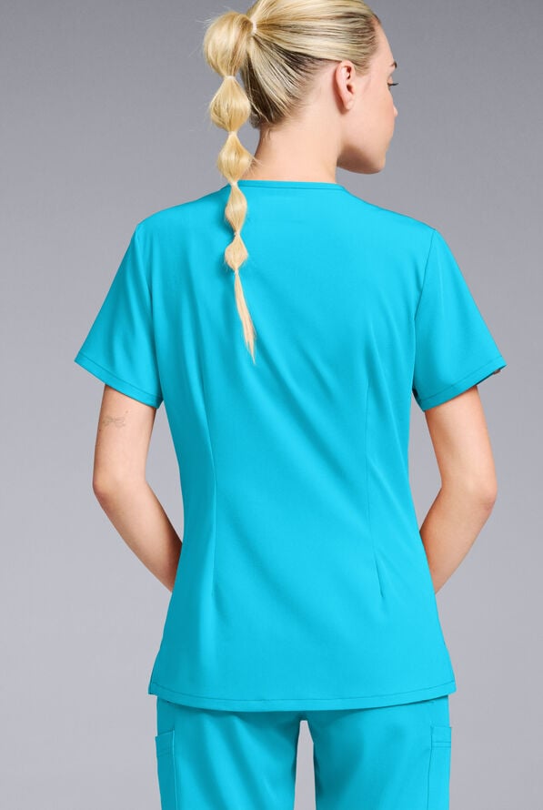 Hypothesis Women's Base V-Neck Tuck-In Scrub Top - Turquoise - 3
