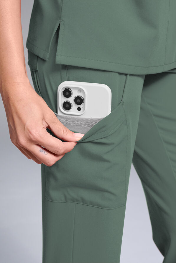 Hypothesis Women's Base 7-Pocket Straight Leg Cargo Scrub Pant - Olive - 6