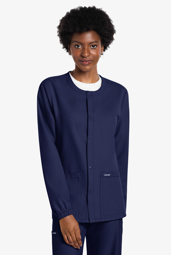 Chaqueta m&eacute;dica unisex Cherokee Workwear Originals Ultra con cremallera y 3 bolsillos - Navy - 3