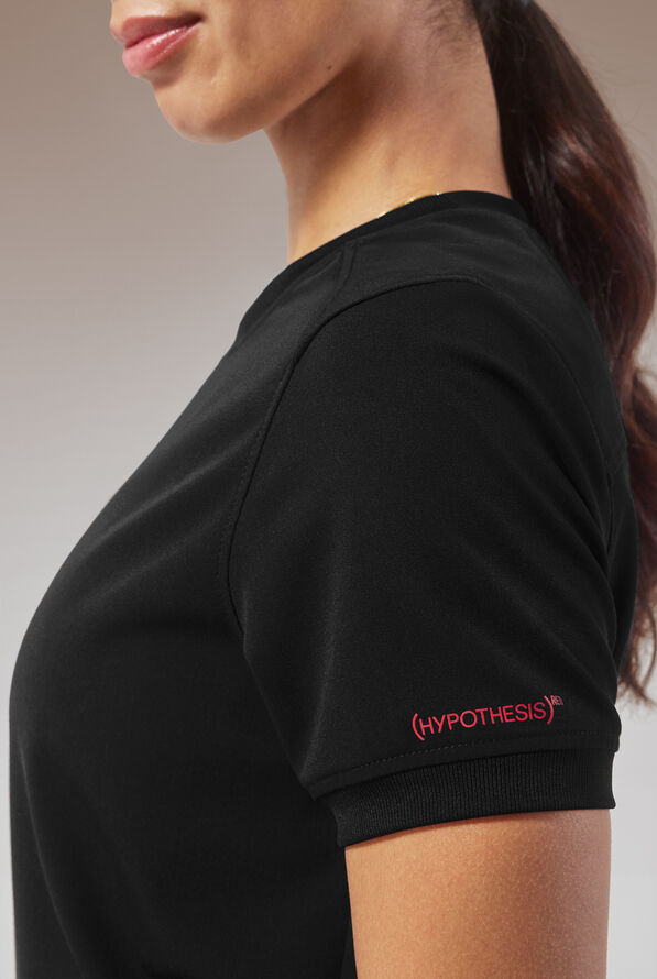 Blusa médica Hypothesis (RED) Kentica con cuello redondo y 4 bolsillos para mujer - Jet Black - 2