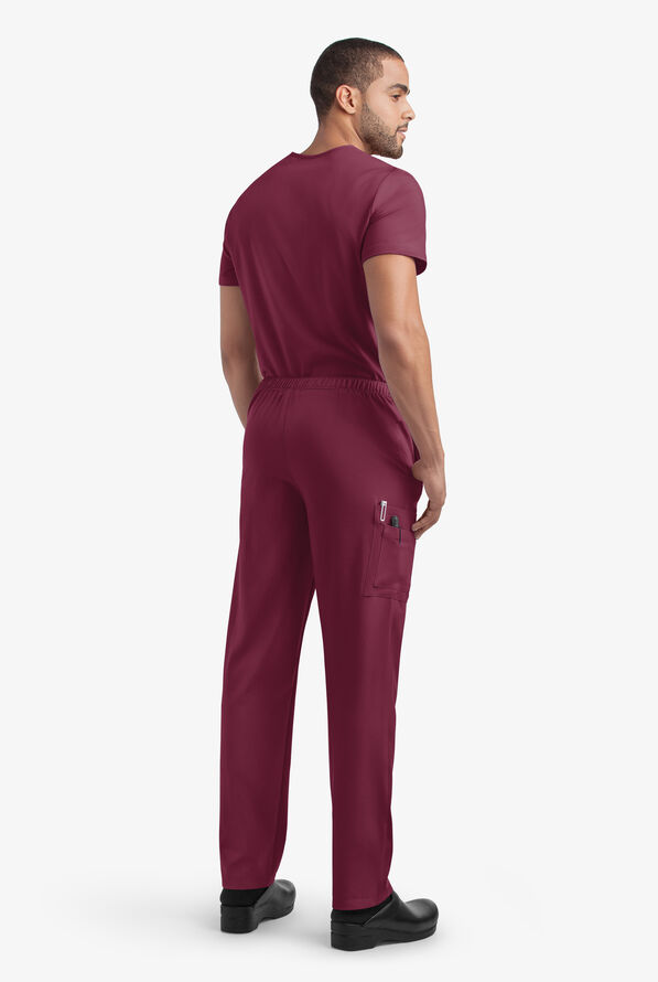 Tafford Active Stretch Unisex 8-Pocket Scrub Set - Wine - 3