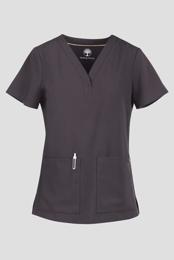 Healing Hands Quest Briana Women's 3-Pocket STRETCH Y-Neck Scrub Top