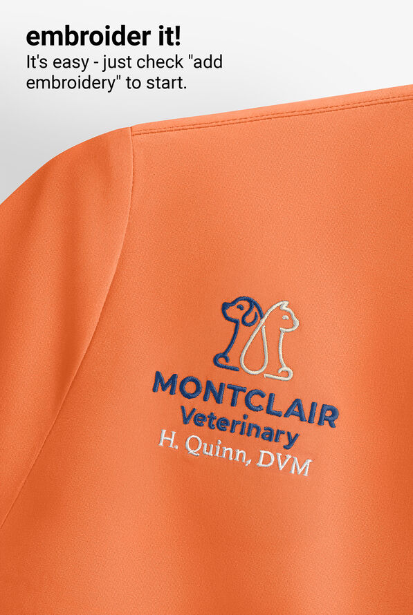 heartsoul Break On Through Women's 3-Pocket Pitter-Pat V-Neck Scrub Top - Cantaloupe - 3