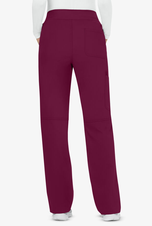 Cherokee Workwear Revolution Women's 4-Pocket STRETCH Pull-On Cargo Scrub Pants - Wine - 3