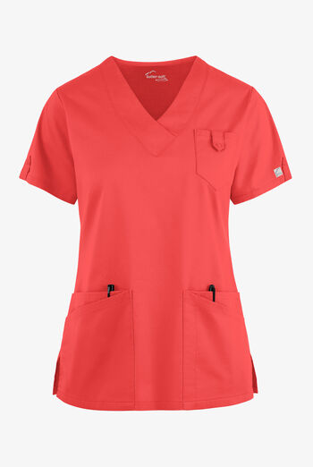 Blusa m&eacute;dica Butter-Soft STRETCH con cuello en V y 6 bolsillos para mujer