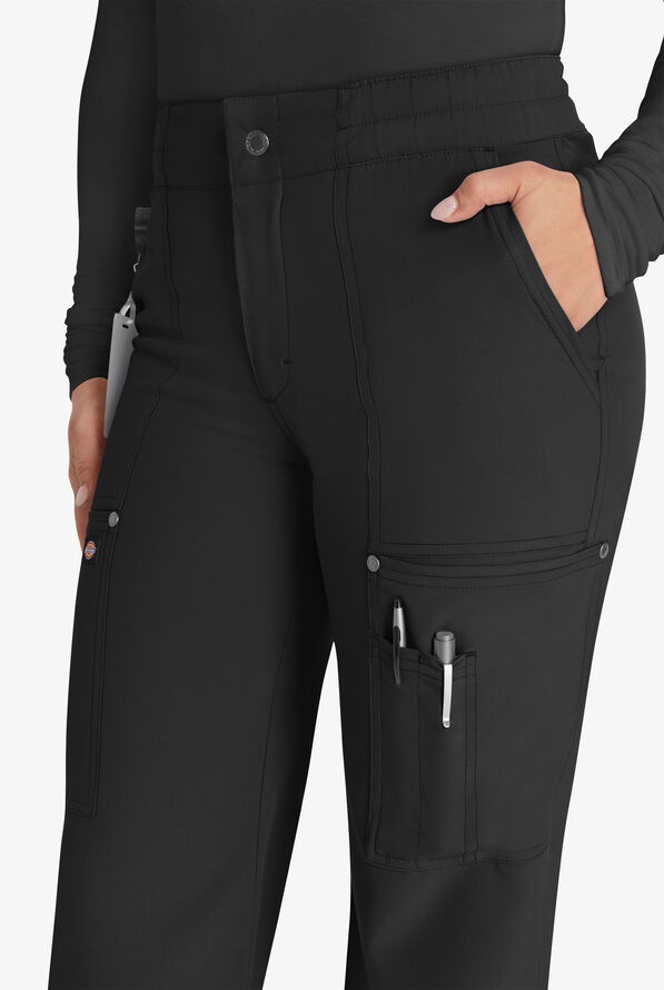 Dickies EDS NXT Women's 5-Pocket Straight Leg Cargo Scrub Pants - Black - 2