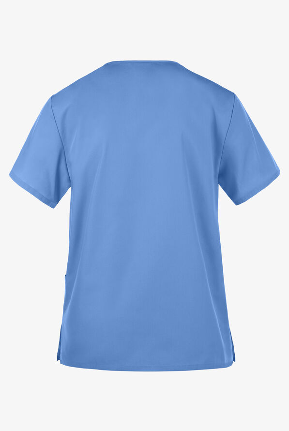 Cherokee Workwear Unisex 3-Pocket V-Neck Scrub Top - Ceil Blue - 3