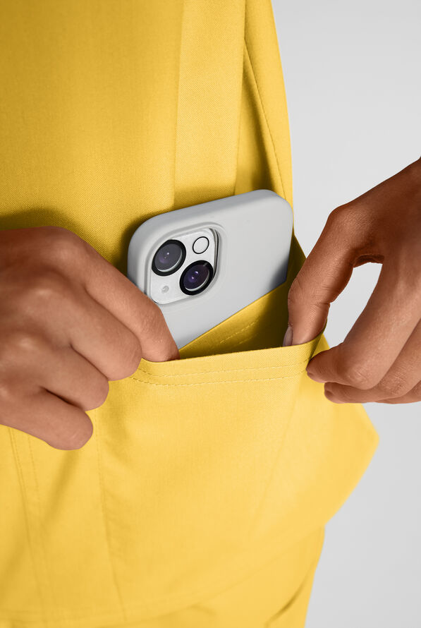 Butter-Soft STRETCH FLXTEK+ Women's 4-Pocket V-Neck Scrub Top - Warm Sun - 5