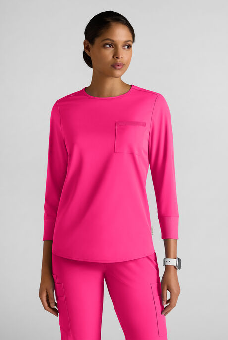 WhisperLite LYRA Women's 2-Pocket STRETCH 3/4" Sleeve Scrub Top