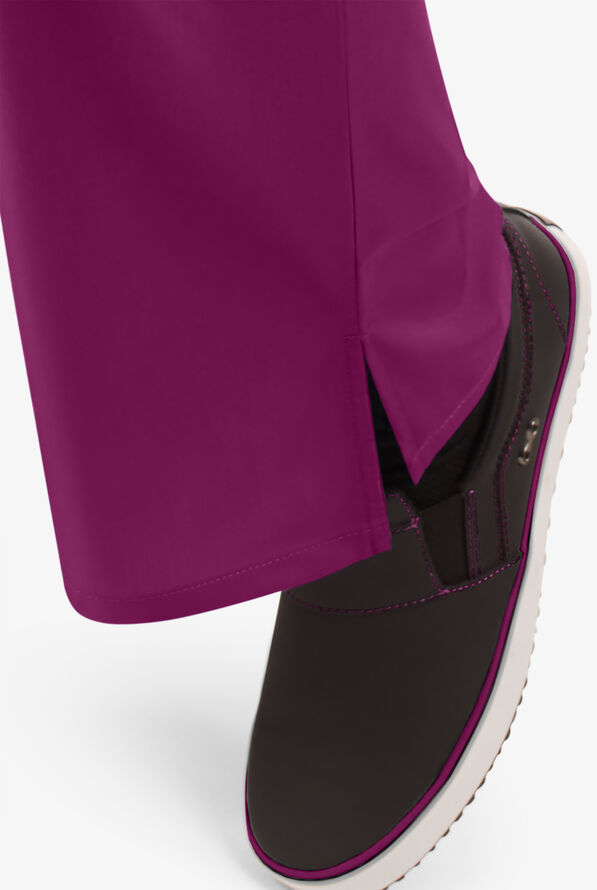 Cherokee Workwear Women's 3-Pocket Flare Leg Drawstring Scrub Pants - Tall - Wine - 5