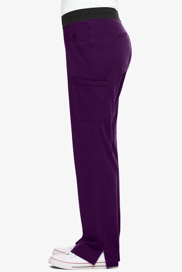 Pantal&oacute;n m&eacute;dico HH Works by Healing Hands Rachel con cintura el&aacute;stica y 7 bolsillos para mujer - Eggplant - 4