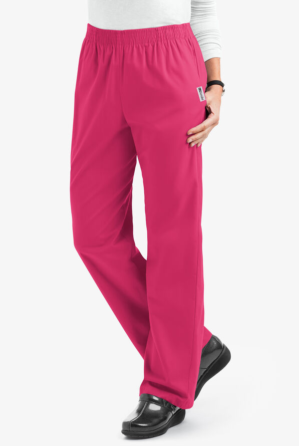 UA Best Buy Scrubs Women's 2-Pocket Elastic Waist Pants - Tall - Fuchsia - 1