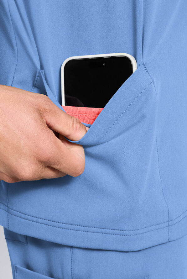 Conjunto de uniforme m&eacute;dico Hypothesis S-R Shift Ready estilo jogger con cuello en V para hombre - Ceil Blue - 5