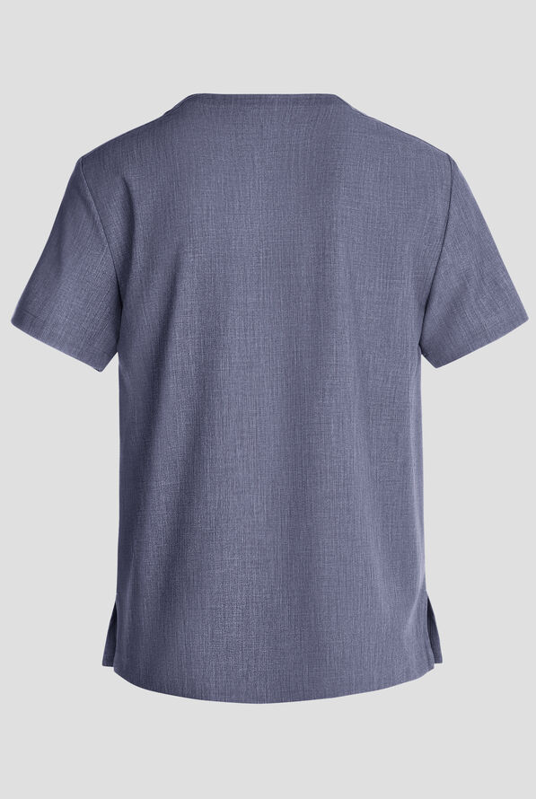 Healing Hands Quest Men's 1-Pocket STRETCH Tuck In V-Neck Scrub Top - Twilight Blue - 2