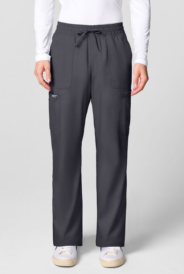 Cherokee Workwear Revolution Men's 12-Pocket STRETCH Drawstring Straight Pants - Pewter - 1