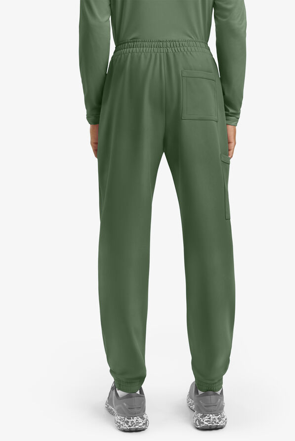 Pantal&oacute;n m&eacute;dico Cherokee Workwear Originals Ultra estilo cargo jogger con frente plano y 5 bolsillos para hombre - Olive - 2