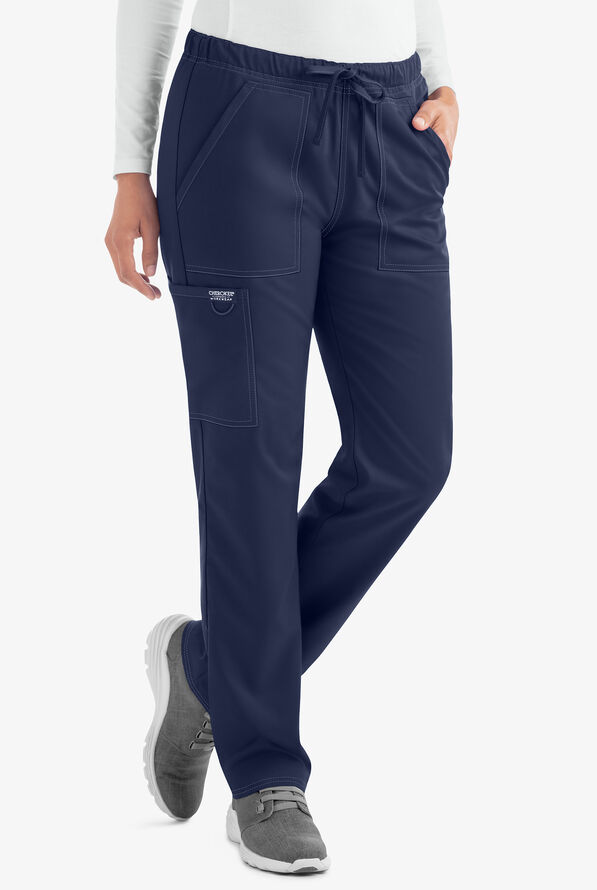 Pantalón médico unisex Cherokee Workwear Revolution petite tipo cargo con cordón ajustable y 4 bolsillos - Navy - 1