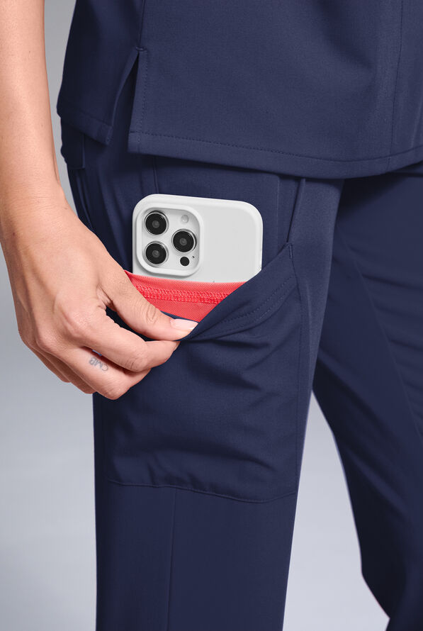 Hypothesis Women's Base 7-Pocket Straight Leg Cargo Scrub Pant - Tall - Navy - 3