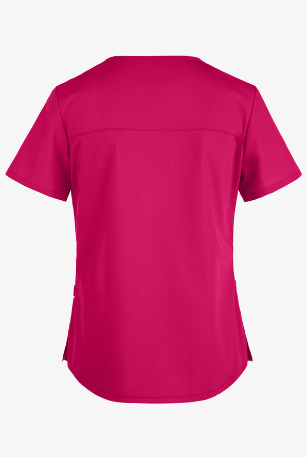 Cherokee Workwear Professionals Women's 3-Pocket STRETCH V-Neck Scrub Top - Electric Pink - 2