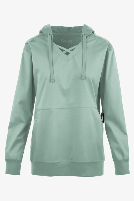 Butter-soft STRETCH Women's 4-Pocket Pullover Scrub Hoodie
