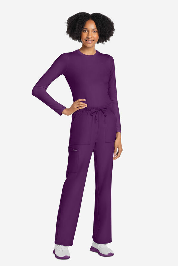 Pantal&oacute;n m&eacute;dico Cherokee Workwear Originals Ultra estilo cargo con piernas rectas y 4 bolsillos para mujer - Eggplant - 5