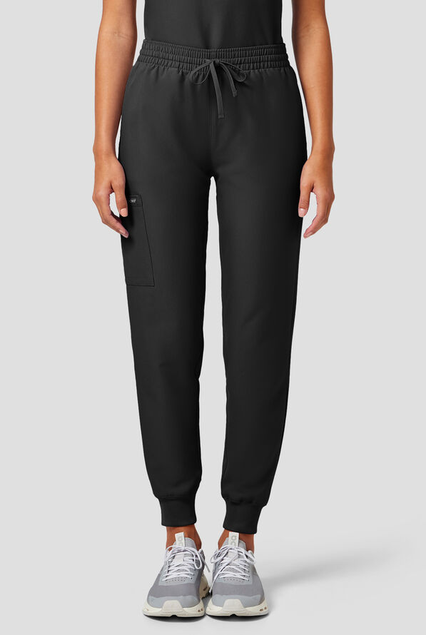 Cherokee Workwear Originals Ultra Women's 5-Pocket Drawstring Jogger Scrub Pants - Black - 1