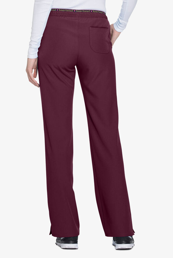 Pantal&oacute;n m&eacute;dico heartsoul Break On Through STRETCH Heart Breaker petite de tiro bajo con cord&oacute;n y 4 bolsillos para mujer - Wine - 2