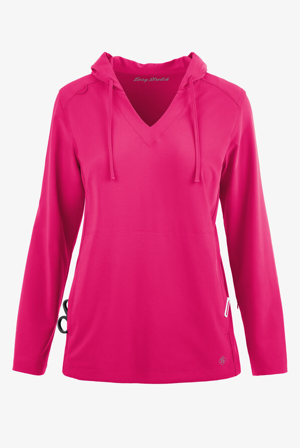 Easy STRETCH Billie Women’s 4-Pocket Pullover Scrub Hoodie - Flirt - 1