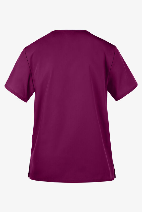 Blusa m&eacute;dica unisex Cherokee Workwear con 3 bolsillos y cuello en V - Wine - 3