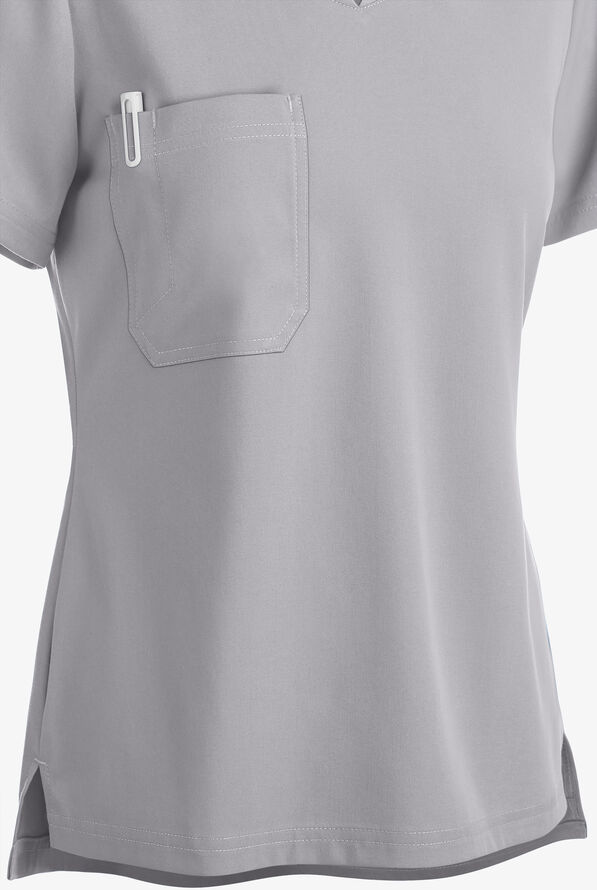 Grey's Anatomy by Barco Spandex STRETCH Bree Women's 1-Pocket Tuck In Scrub Top - Moonstruck - 3