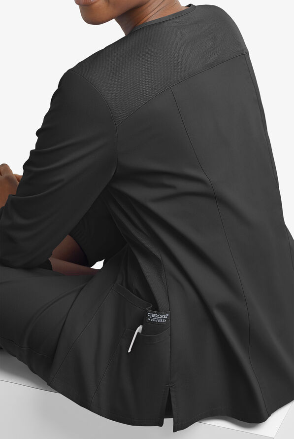 Chaqueta médica Cherokee Workwear Professionals Active STRETCH con cremallera y 4 bolsillos para mujer - Black - 4