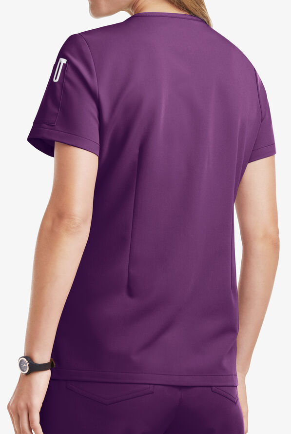 MOVEMENT by Butter-Soft STRETCH Antares Women's 6-Pocket V-Neck Scrub Top - Eggplant - 4