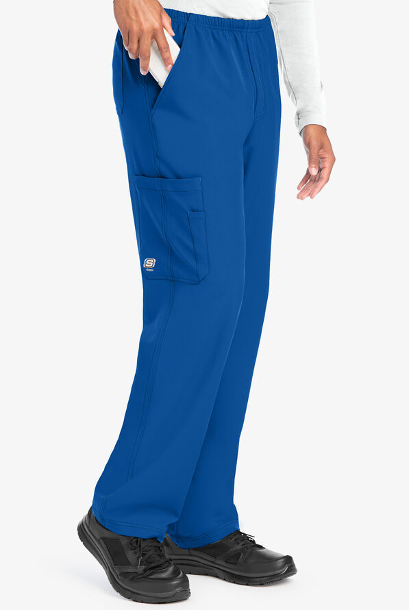 Skechers by Barco Structure Men's 4-Pocket STRETCH Cargo Scrub Pants - Royal - 1