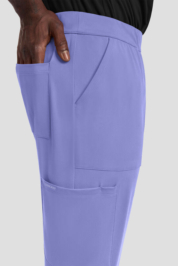 Pantal&oacute;n m&eacute;dico Cherokee Achieve STRETCH estilo jogger cargo con 5 bolsillos para hombre - Ceil Blue - 3