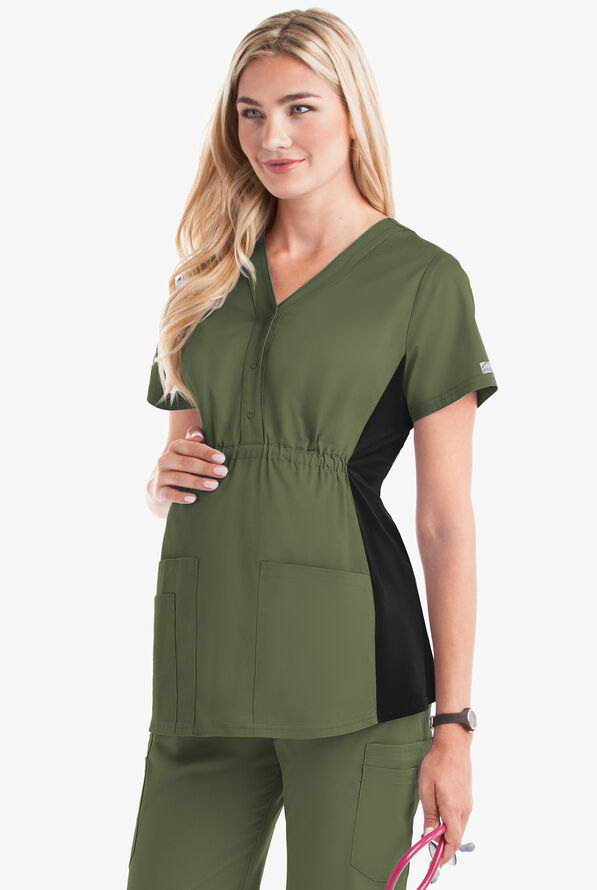 ButterSoft STRETCH Knit Panel Maternity Scrub Top Maternity Scrubs