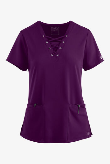 Easy STRETCH Gisele Women's 4-Pocket Lace Up V-Neck Scrub Top