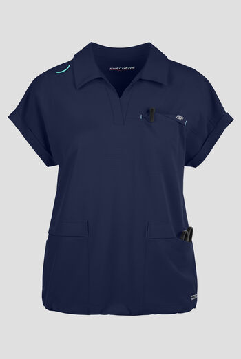 Blusa médica Skechers by Barco MotionTech Charlie STRETCH con mangas dolmán y 3 bolsillos para mujer