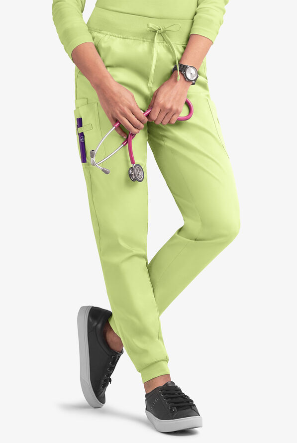 Pantalón médico UA Butter-Soft STRETCH tall estilo cargo jogger con 4 bolsillos para mujer - Cool Matcha - 1
