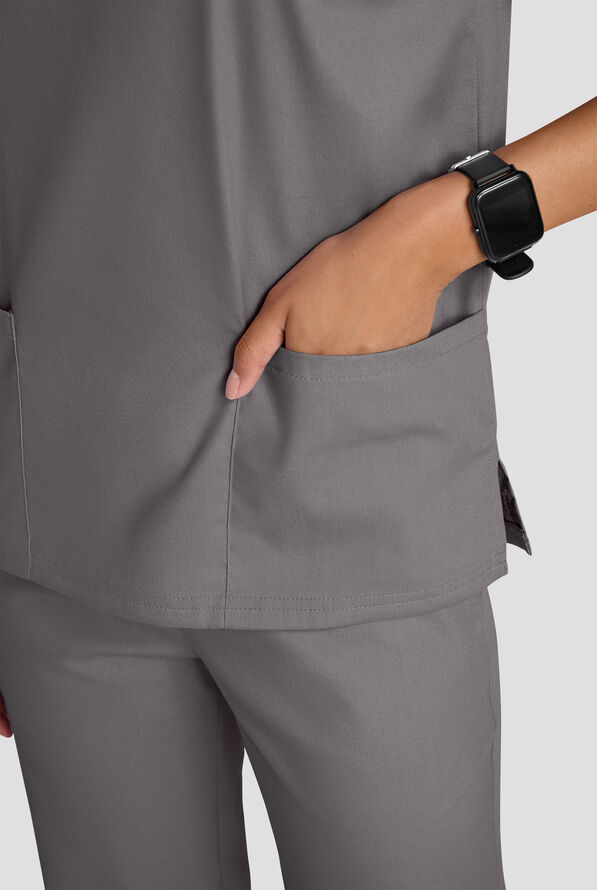 Conjunto de uniforme m&eacute;dico Strictly Scrubs con 4 bolsillos para mujer - Grey Stone - 4