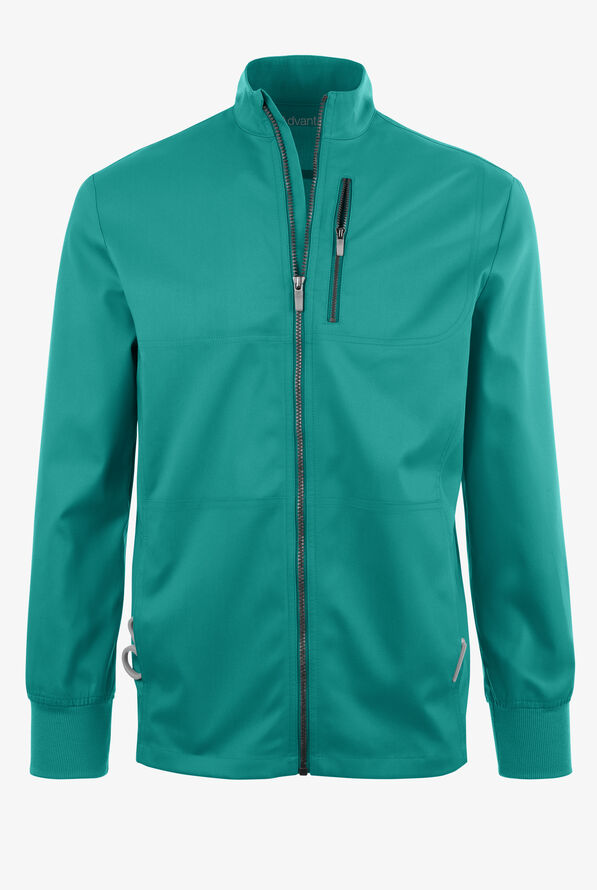 Strictly Scrubs Active STRETCH Men’s 4-Pocket Warm-Up Scrub Jacket - Teal - 1
