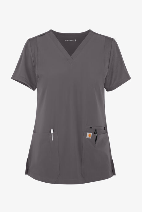 Carhartt Cross-Flex Force Women's 3-Pocket STRETCH Knit Panel Scrub Top