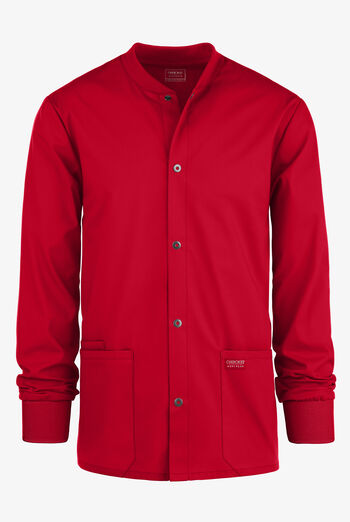 Cherokee Workwear Professionals Men's 3-Pocket STRETCH Snap Front Scrub Jacket
