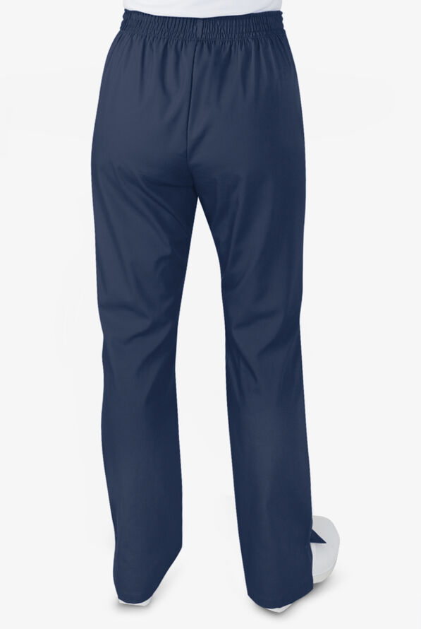 Butter-Soft STRETCH Women's 2-Pocket Flat Front with Back Elastic Scrub Pants - Tall - Navy - 3